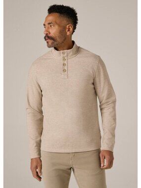 NWOT Men's 7 Diamonds Stratton Textured 1/4 Snap Pullover in Khaki Sz XL $125